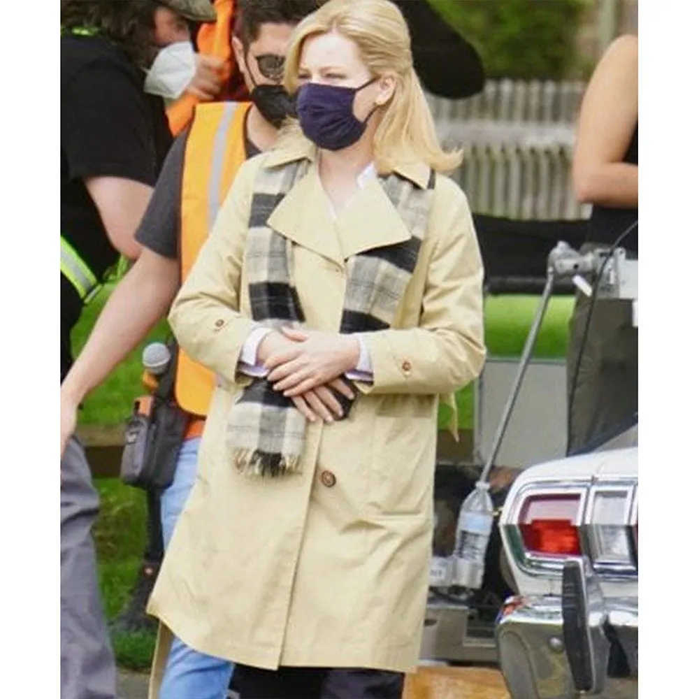 Elizabeth Banks Call Jane Beige Cotton Trench Coat