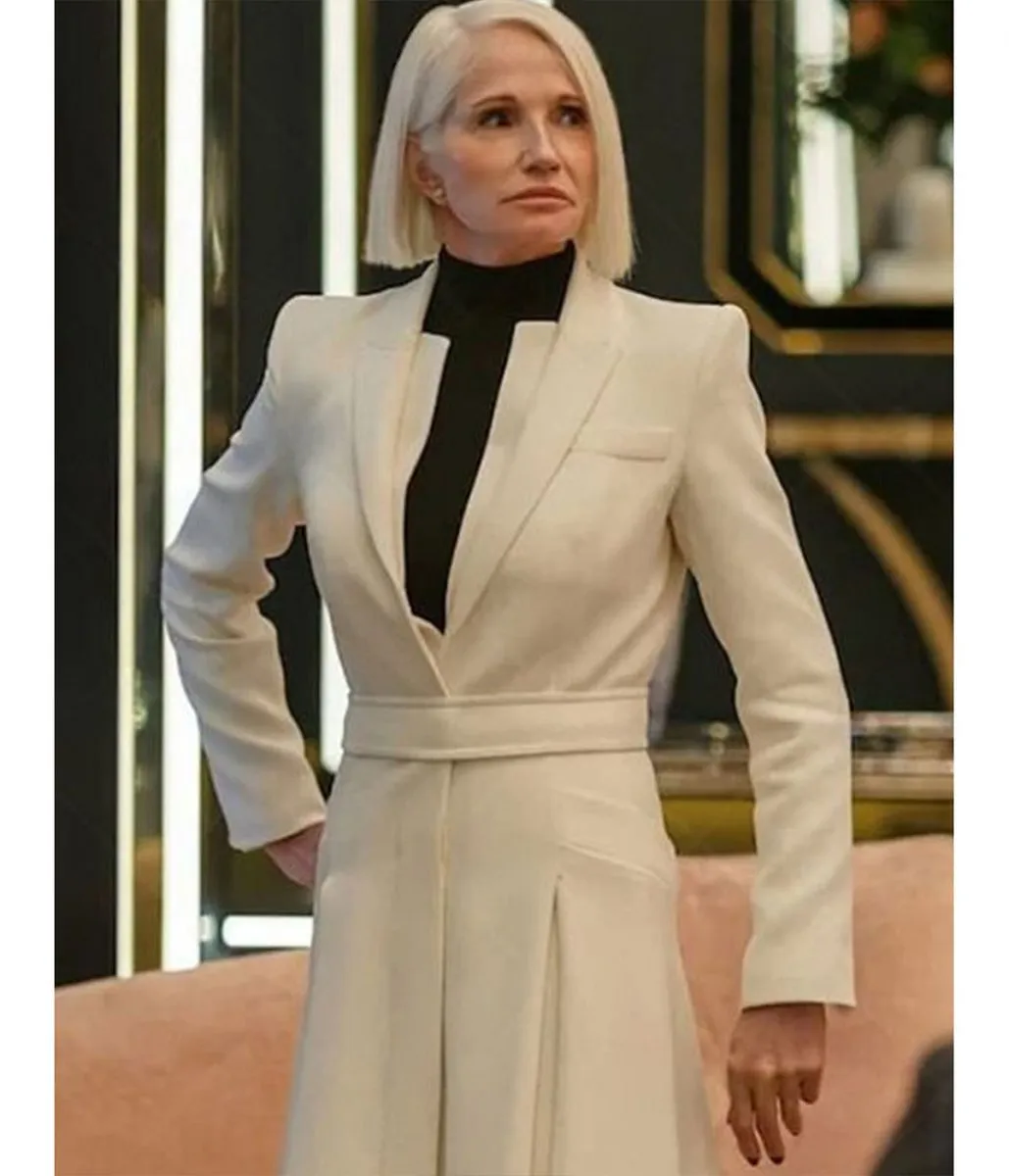 Ellen Barkin The Man from Toronto White Wool Coat