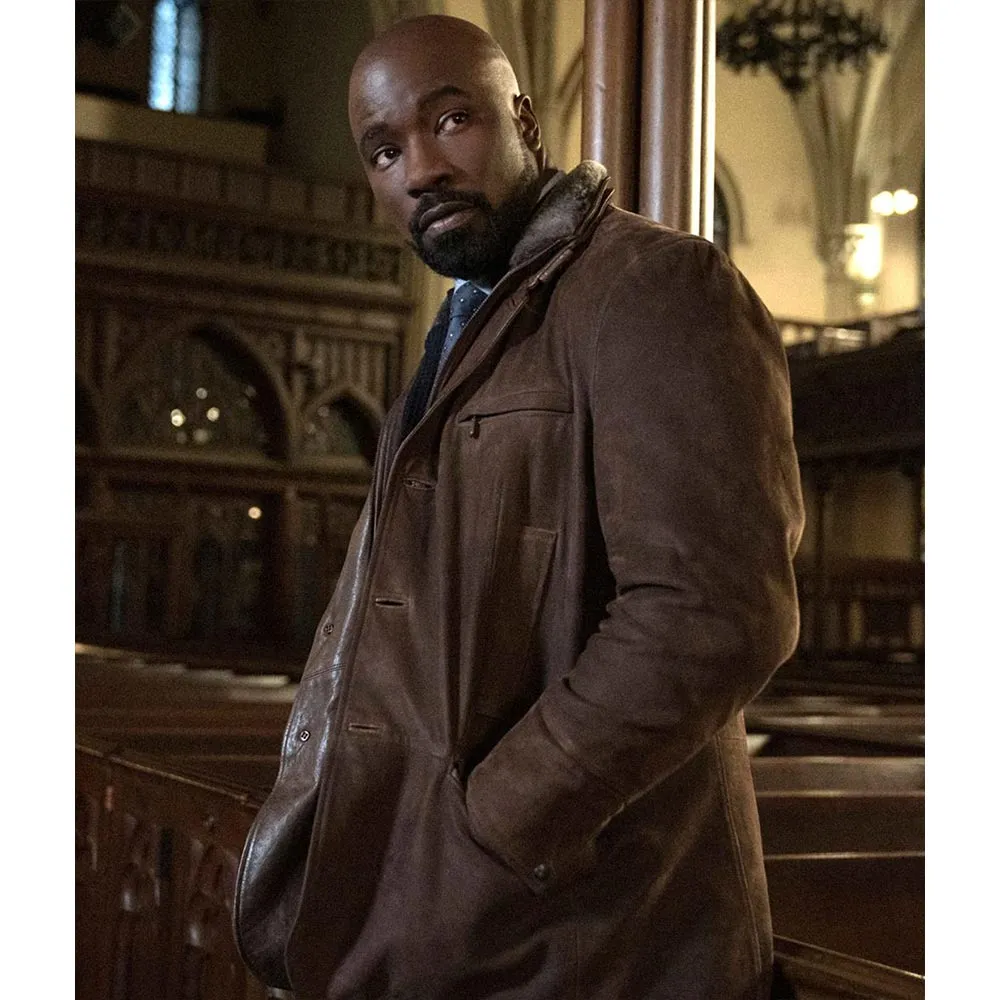 Evil Season 3 Mike Colter Brown Leather Coat