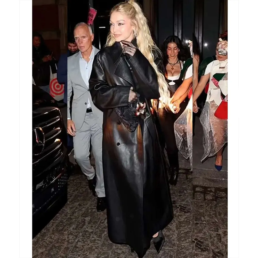 Gigi Hadid Met Gala Leather Coat