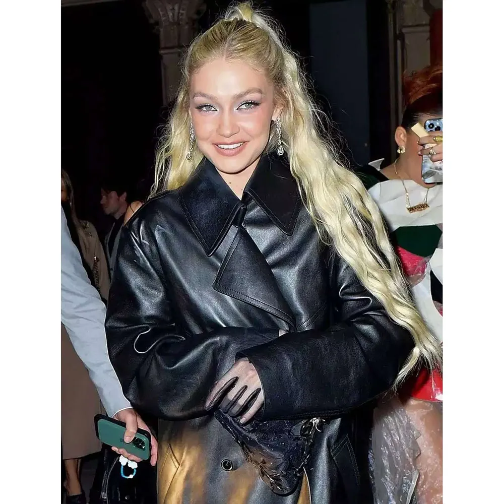 Gigi Hadid Met Gala Leather Coat