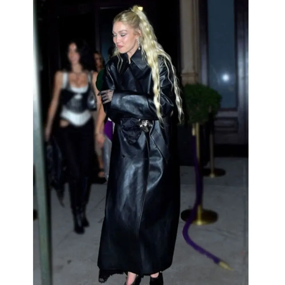 Gigi Hadid Met Gala Leather Coat