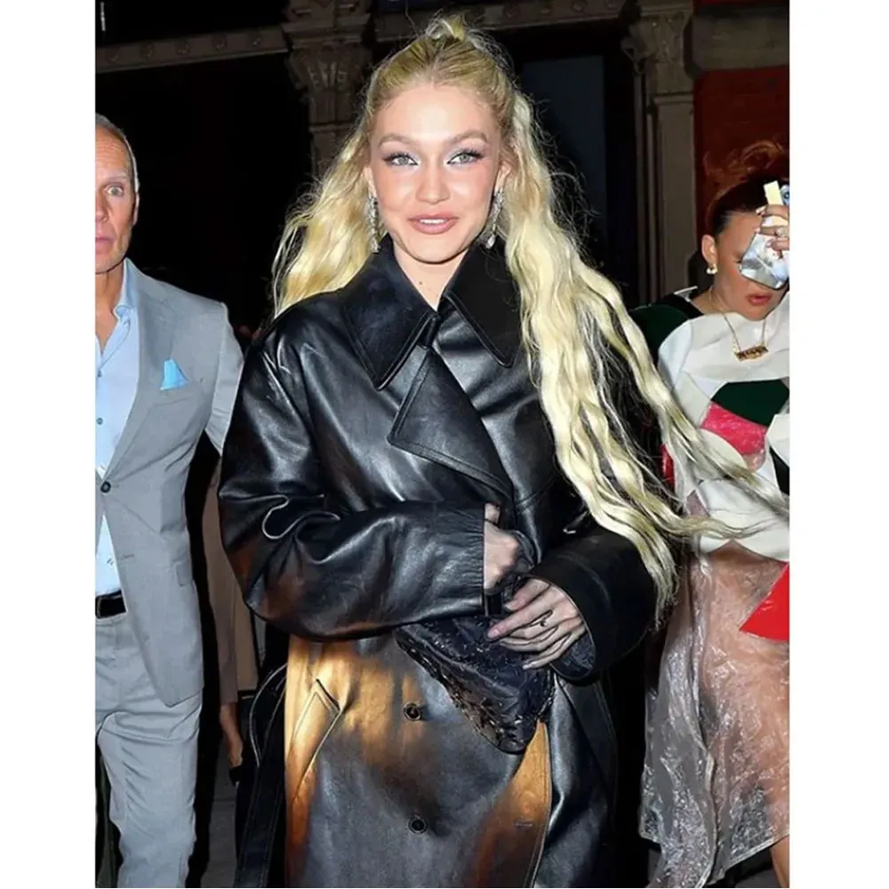 Gigi Hadid Met Gala Leather Coat