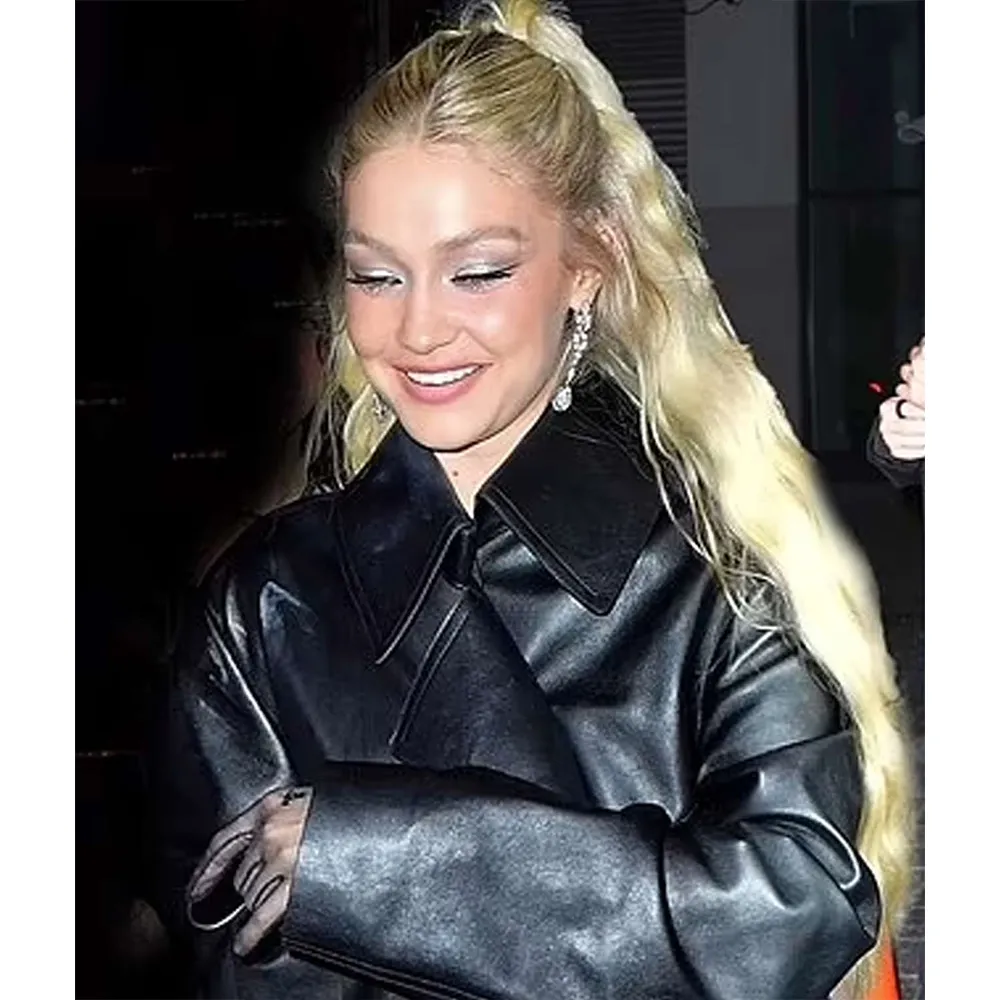 Gigi Hadid Met Gala Leather Coat