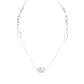 Giulietta 18K Gold & Swiss Blue Topaz Necklace with Diamonds