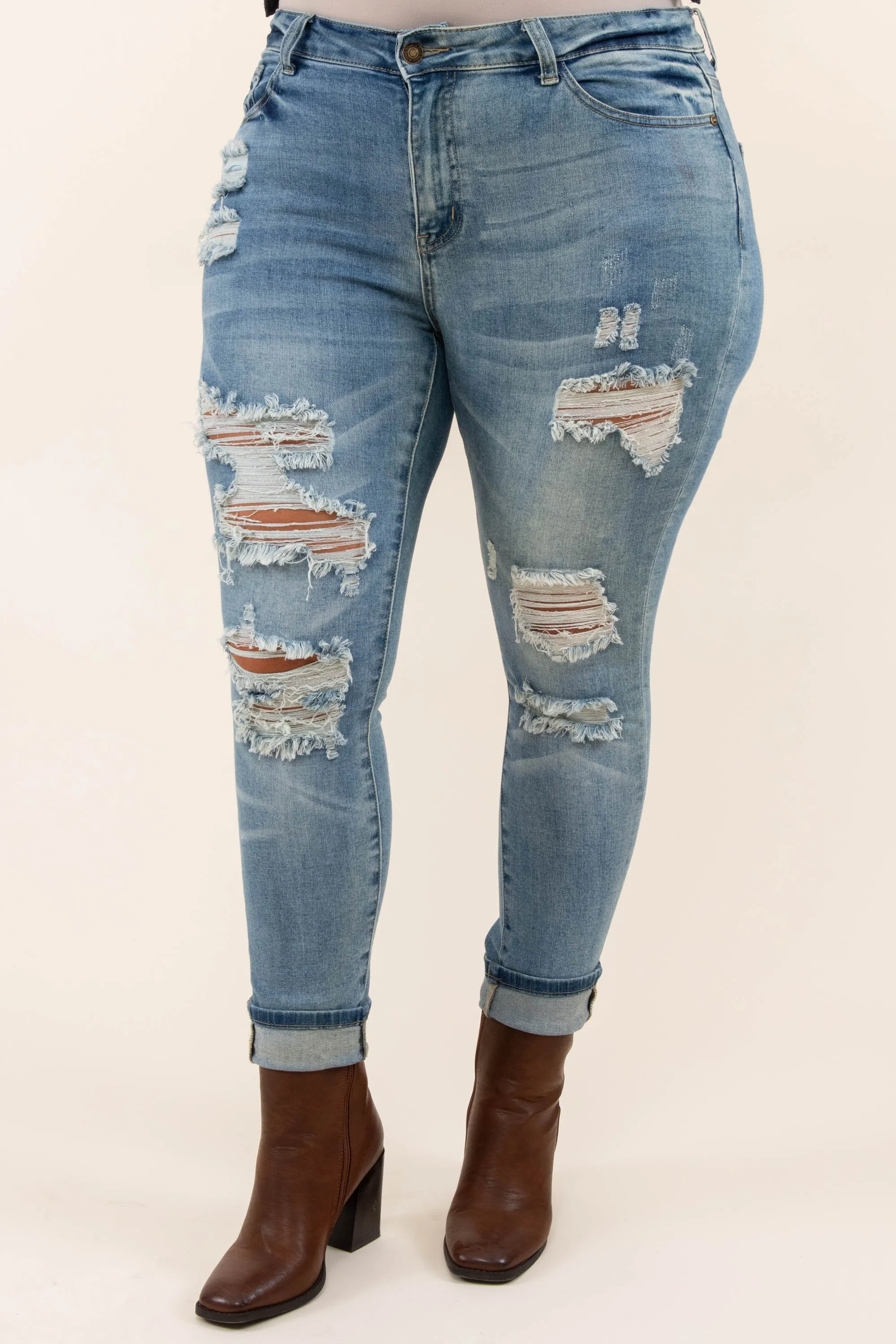 Go Explore Boyfriend Jeans, Medium Wash