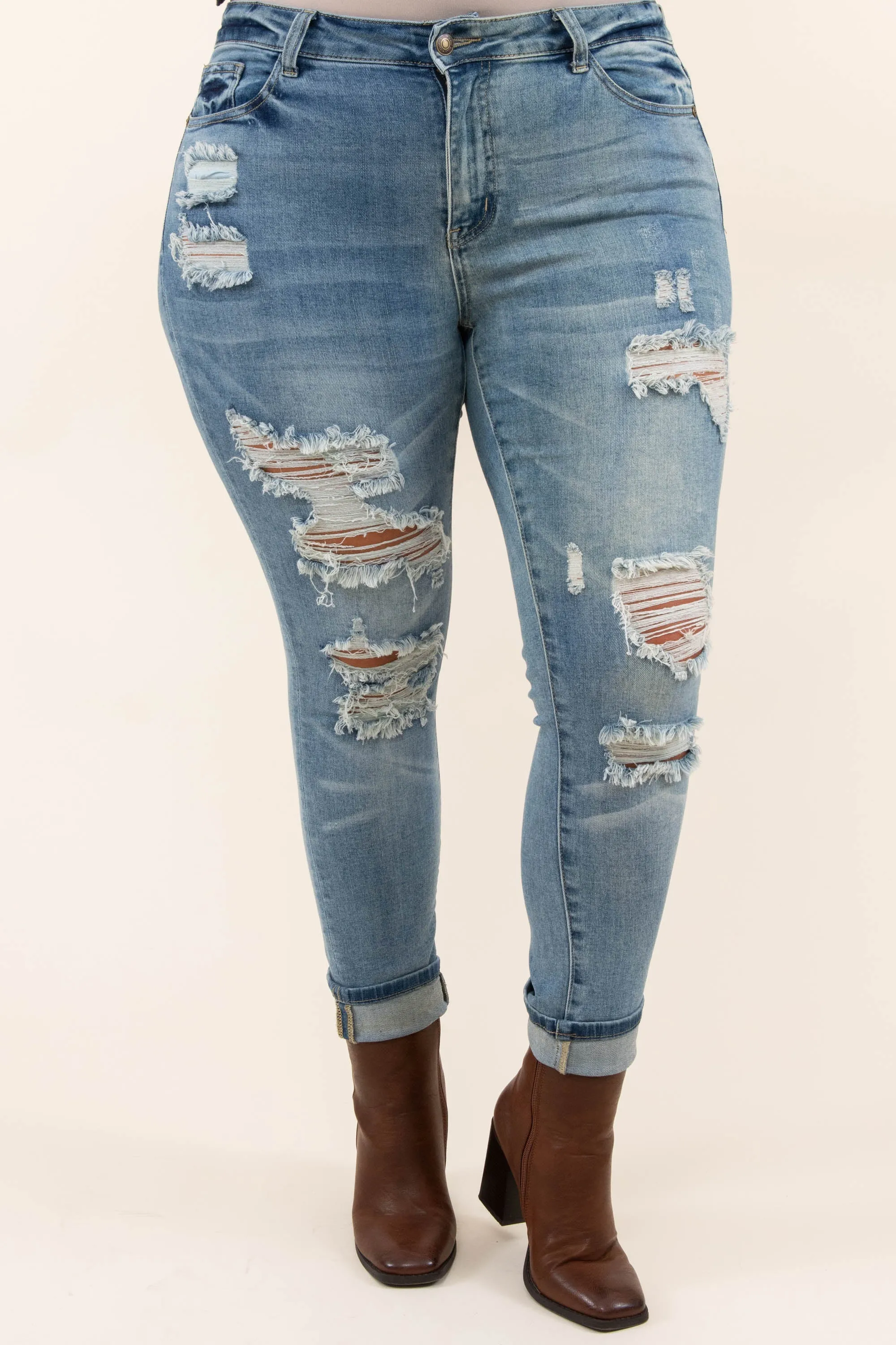 Go Explore Boyfriend Jeans, Medium Wash