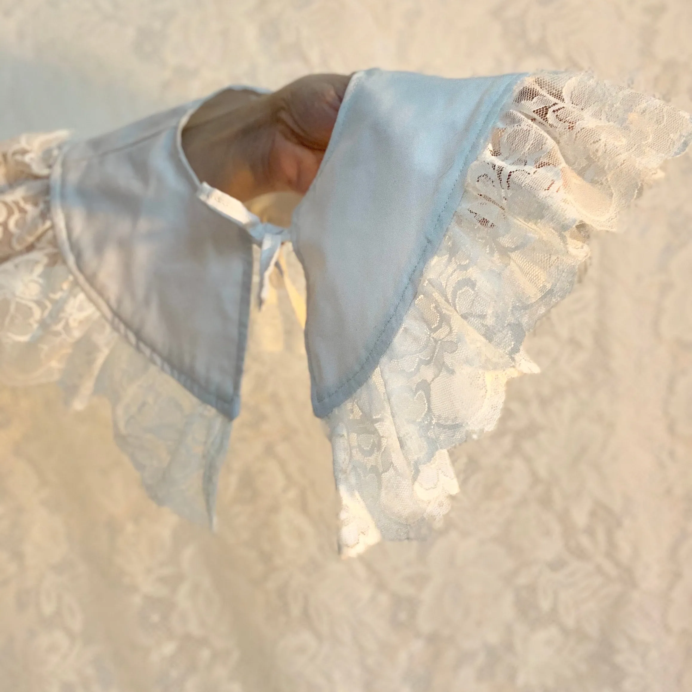 Handmade white lace collar