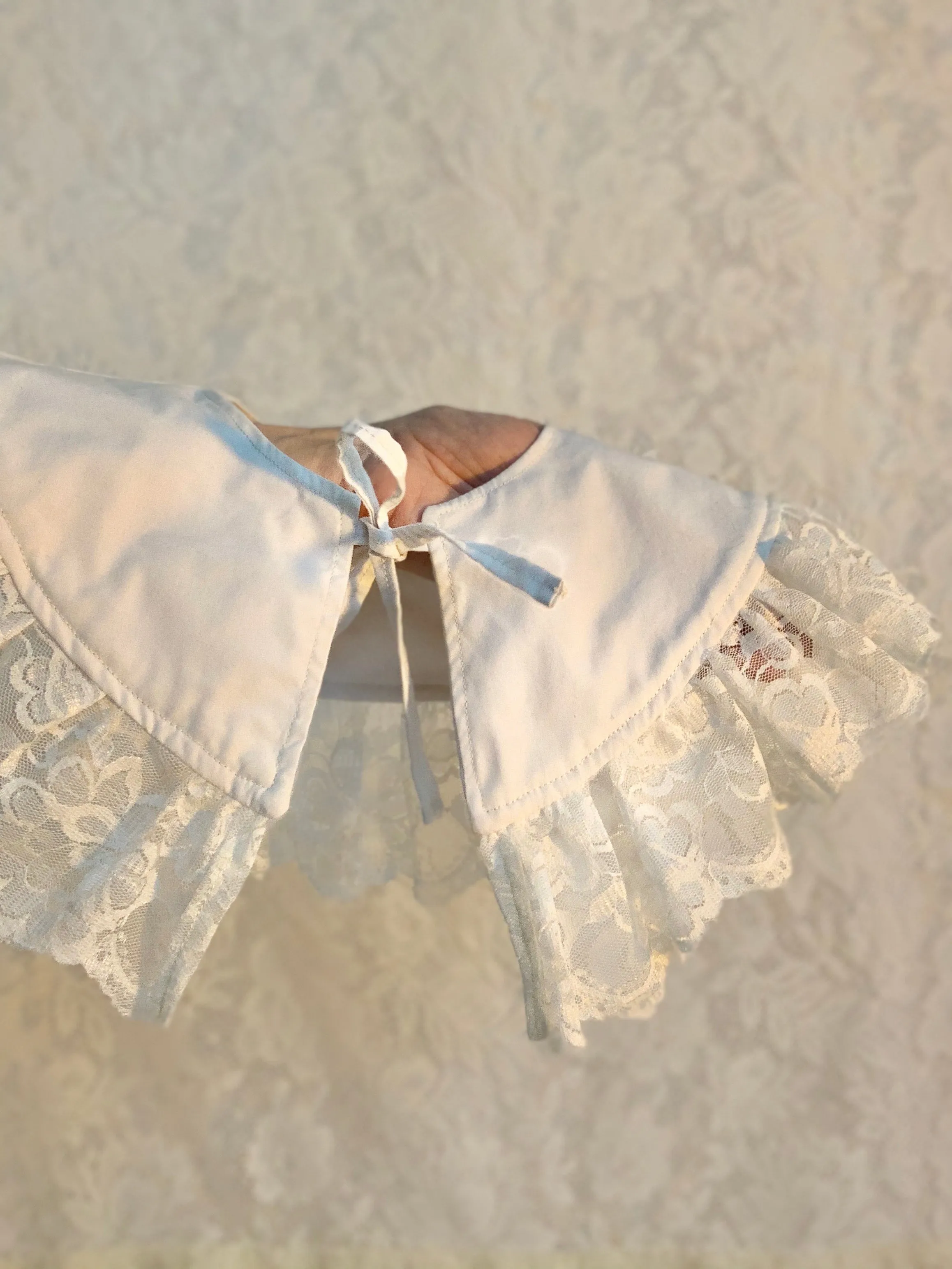 Handmade white lace collar