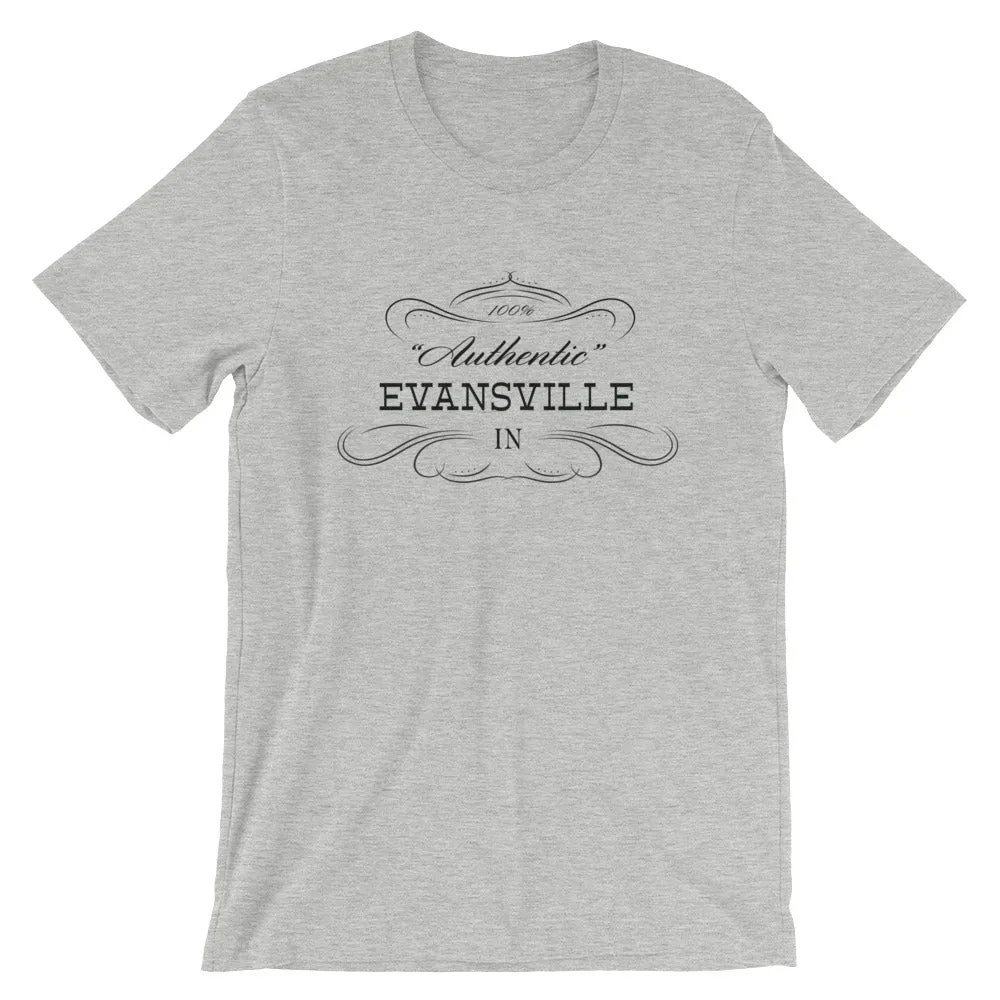 Indiana - Evansville IN - Short-Sleeve Unisex T-Shirt - Authentic