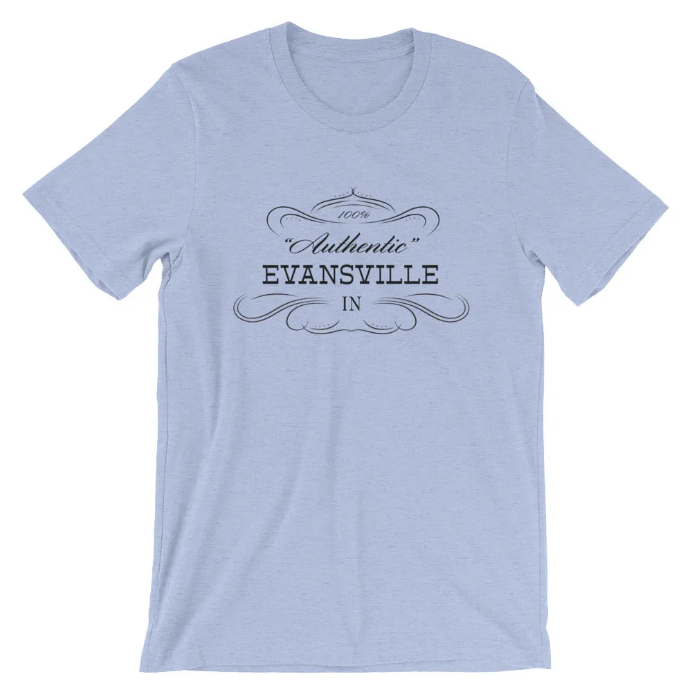 Indiana - Evansville IN - Short-Sleeve Unisex T-Shirt - Authentic