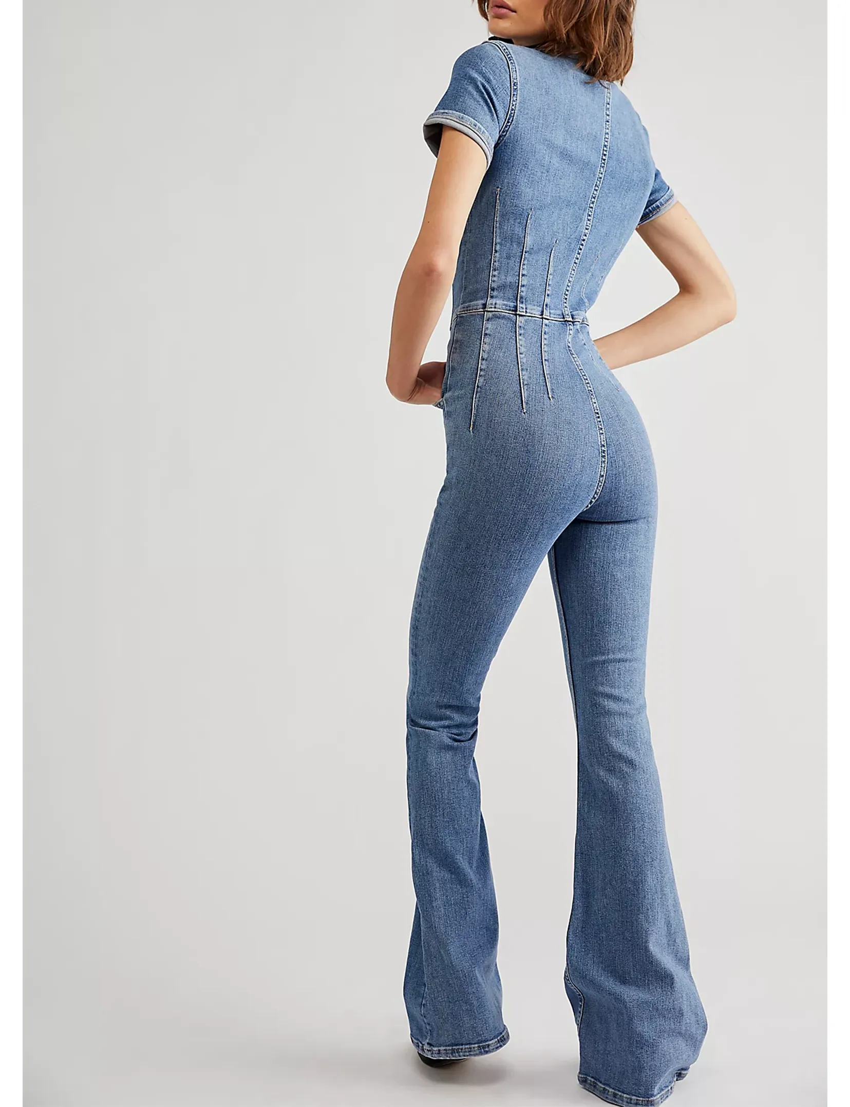 Jayde Flare Jumpsuit, Sunburst Blue