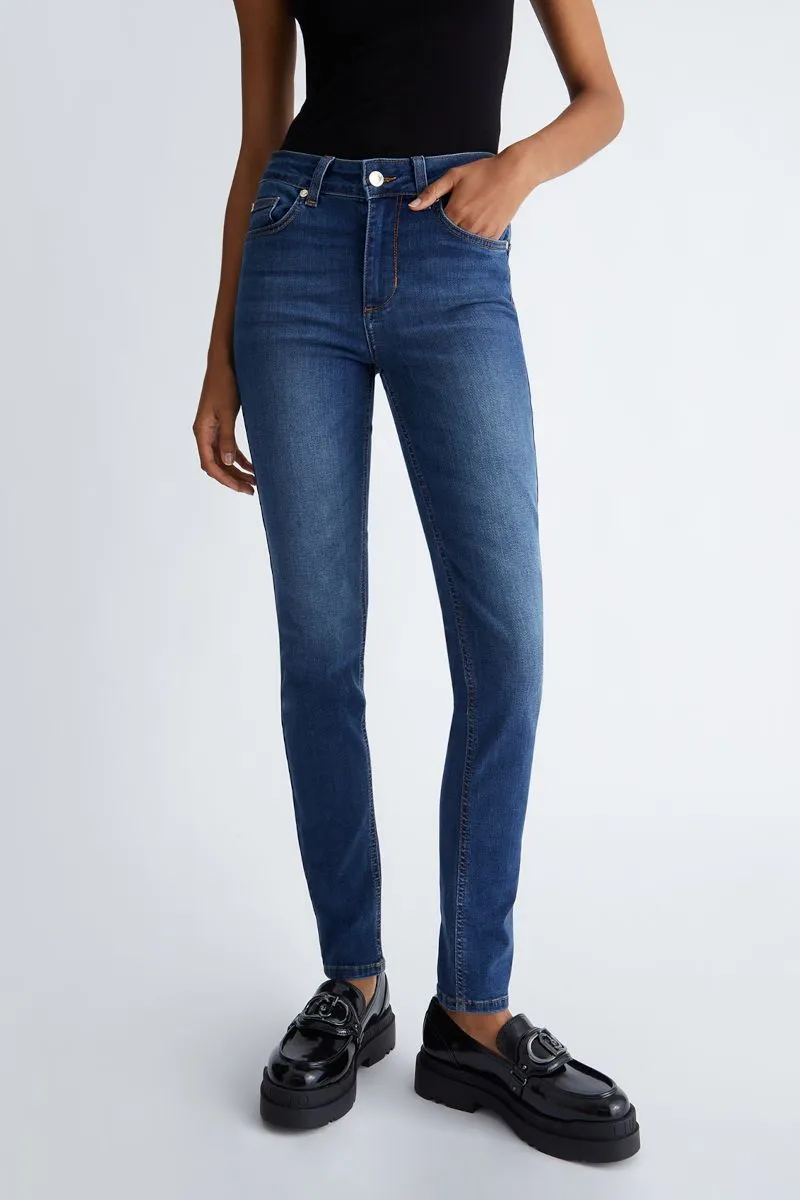 Jeans skinny bottom up donna Denim