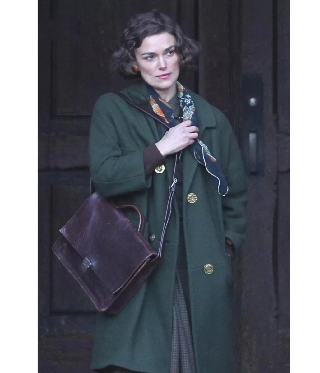 Keira Knightley Boston Strangler Green Wool Coat