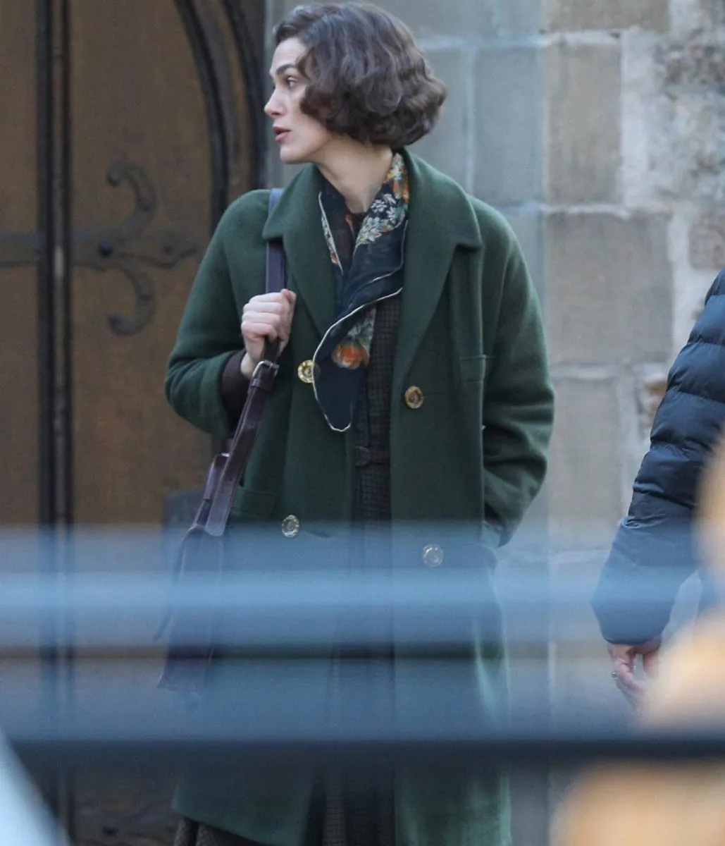 Keira Knightley Boston Strangler Green Wool Coat