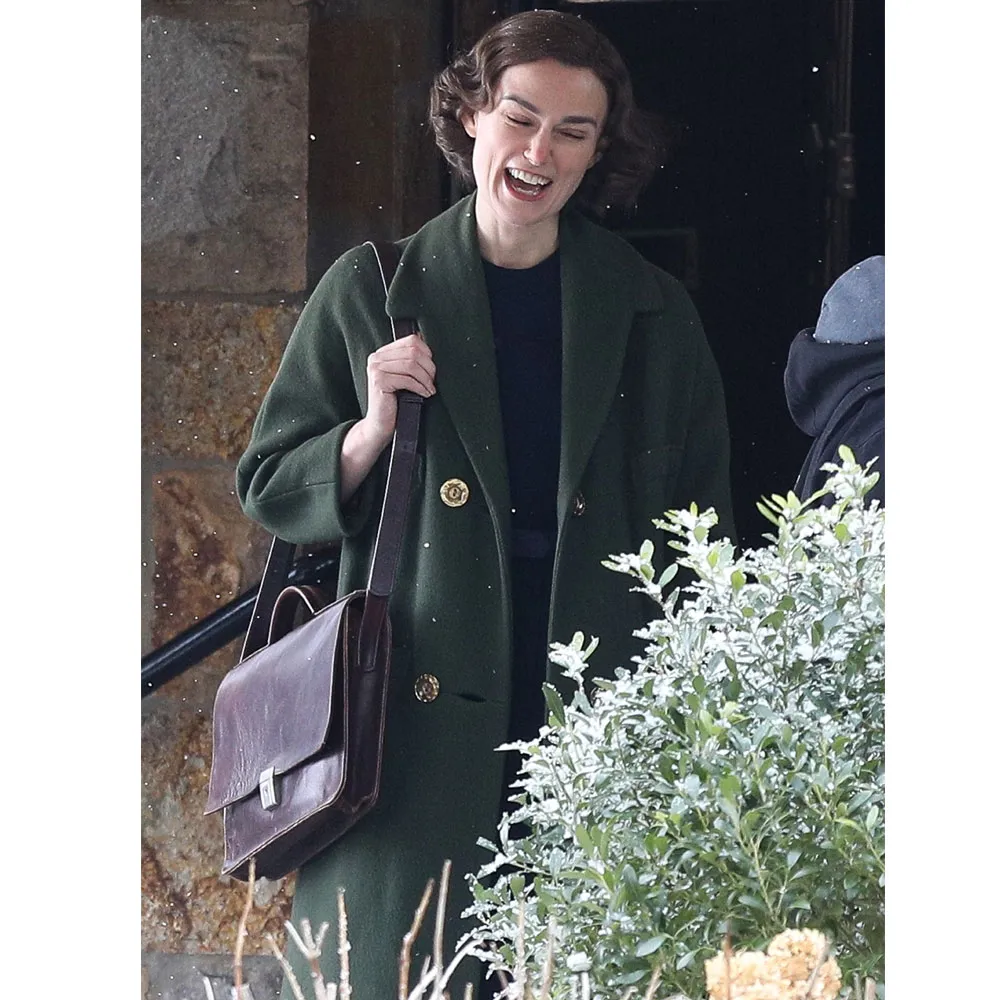 Keira Knightley Boston Strangler Green Wool Coat