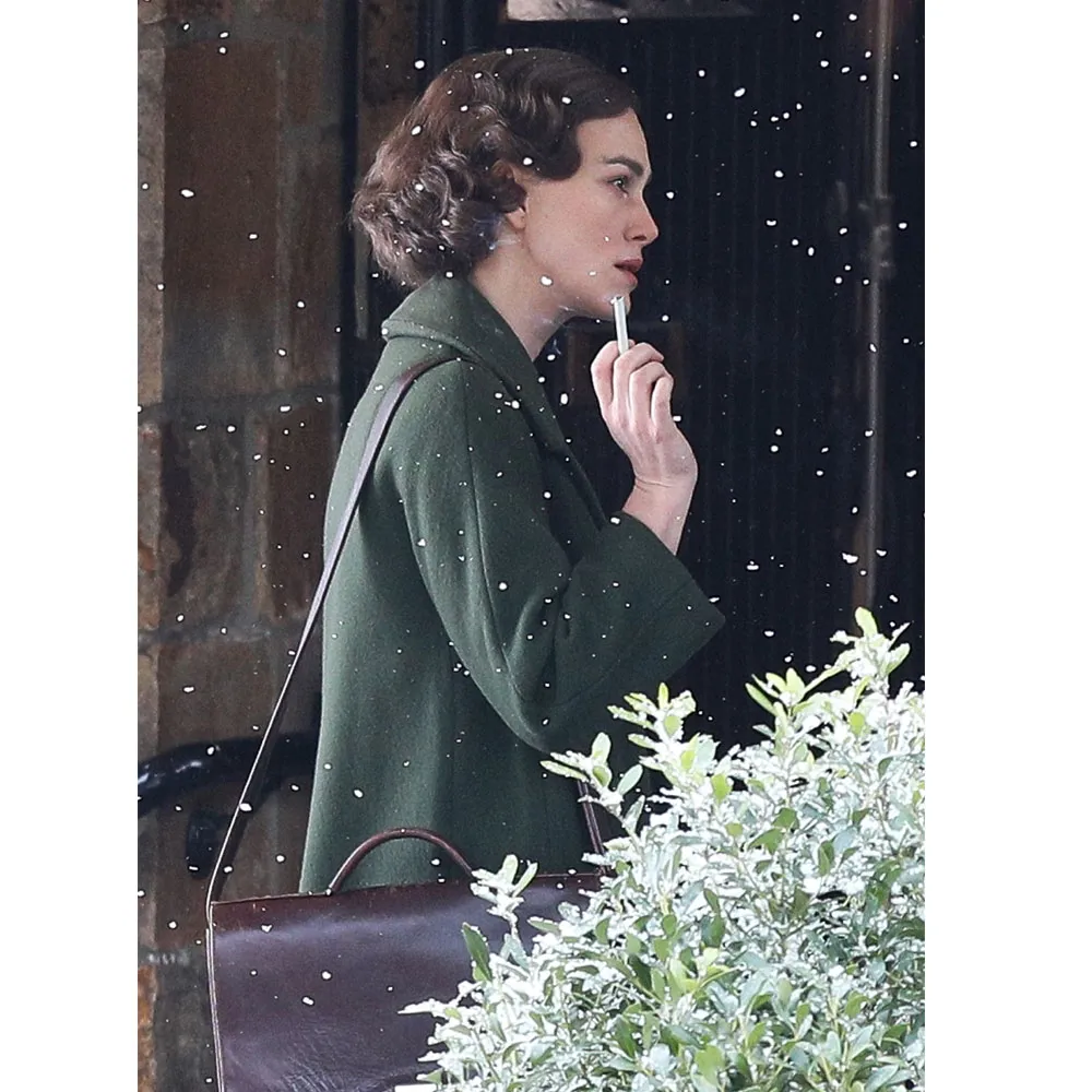 Keira Knightley Boston Strangler Green Wool Coat