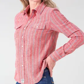 Kimes Ranch Women's Ingram Stripe Red Long Sleeve