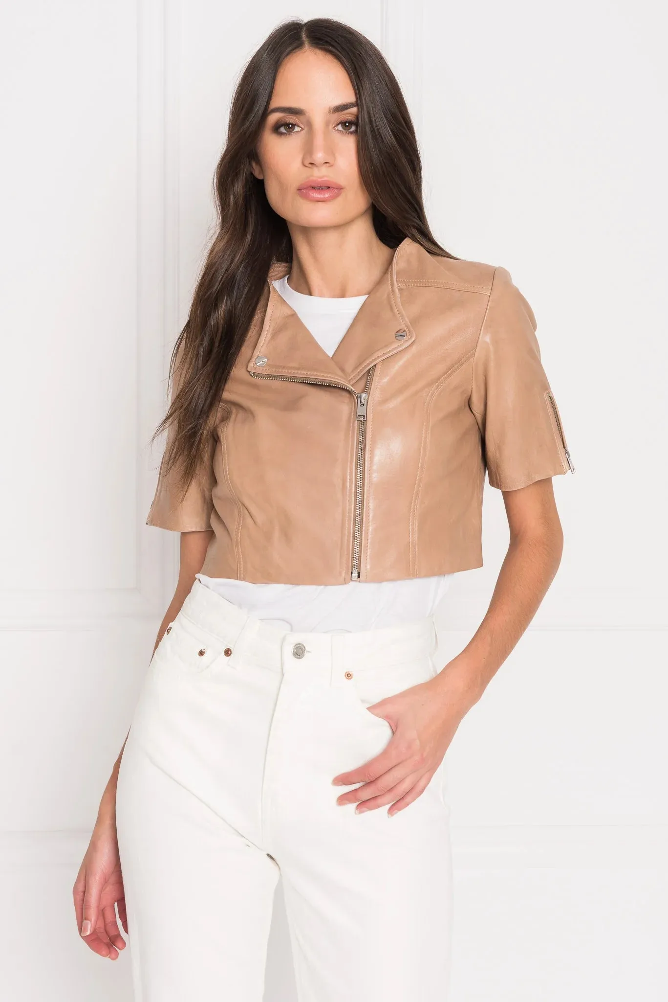 Kirsi Leather Crop Jacket