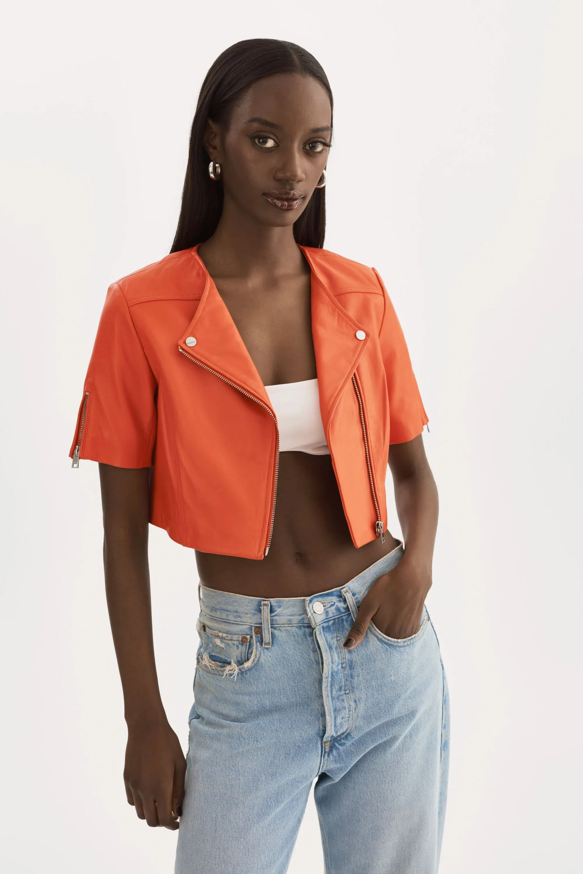 Kirsi Leather Crop Jacket