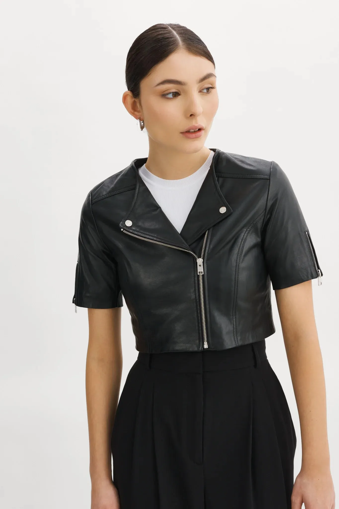 Kirsi Leather Crop Jacket