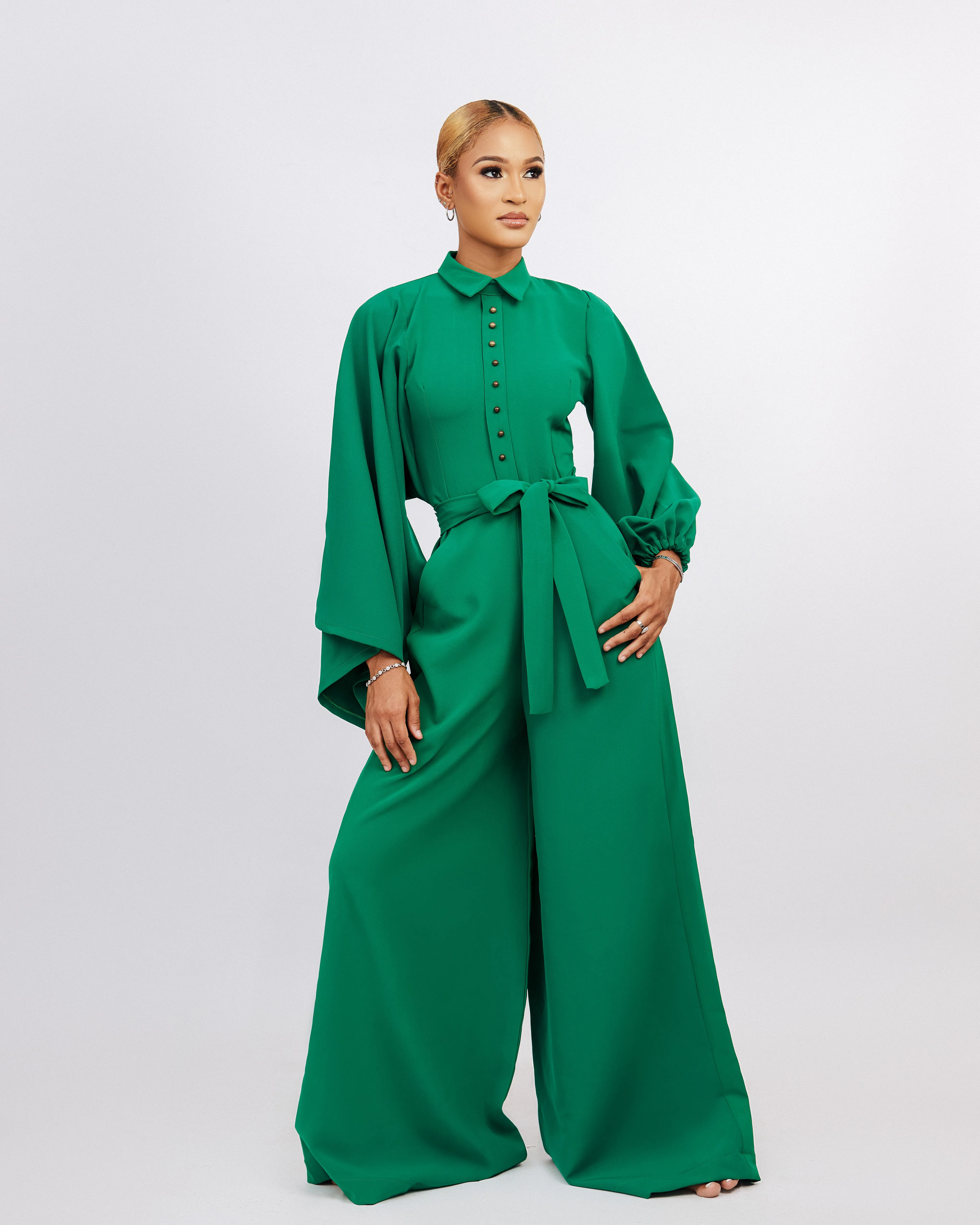 Kourtney Oversized Jumpsuit – Emerald