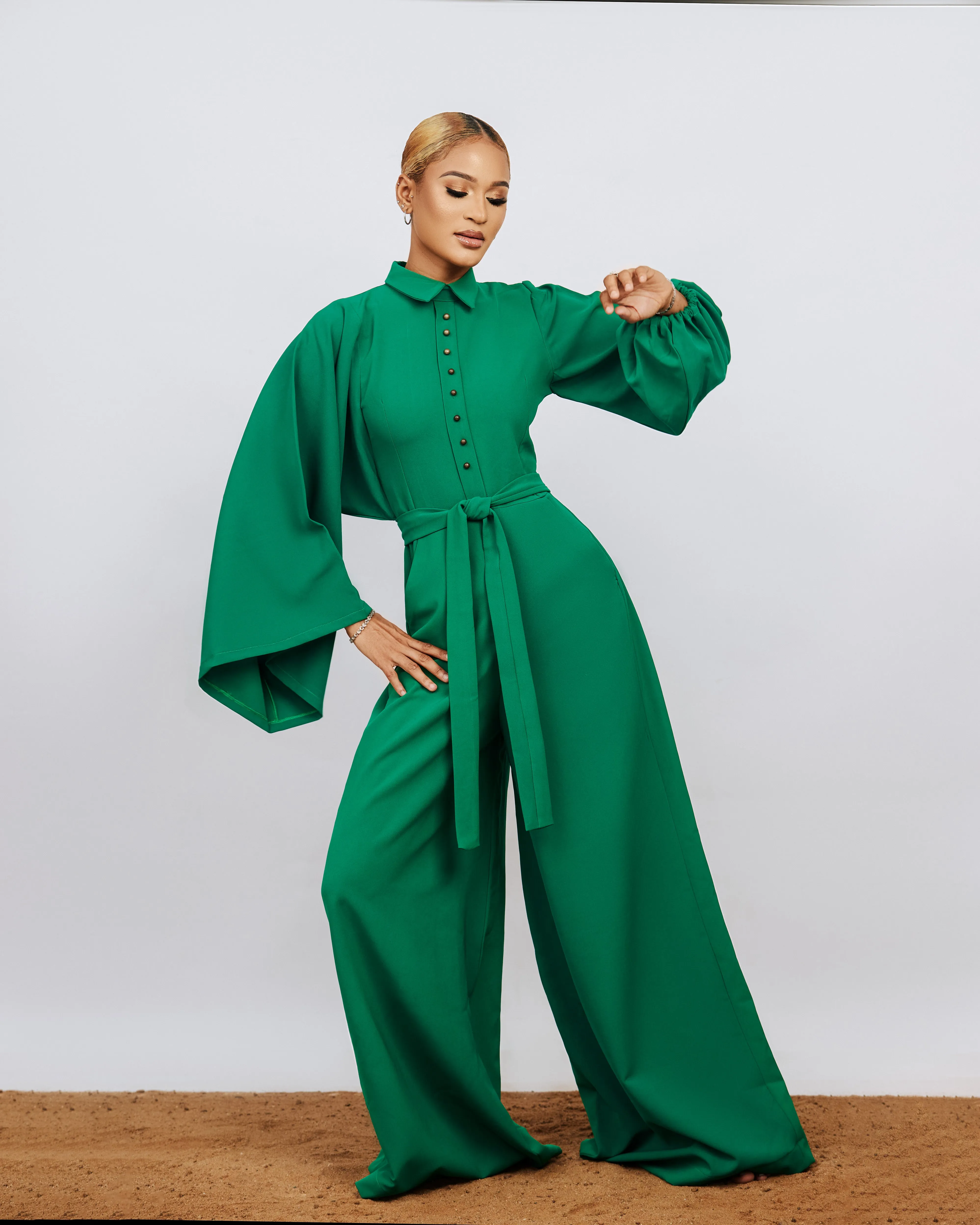 Kourtney Oversized Jumpsuit – Emerald