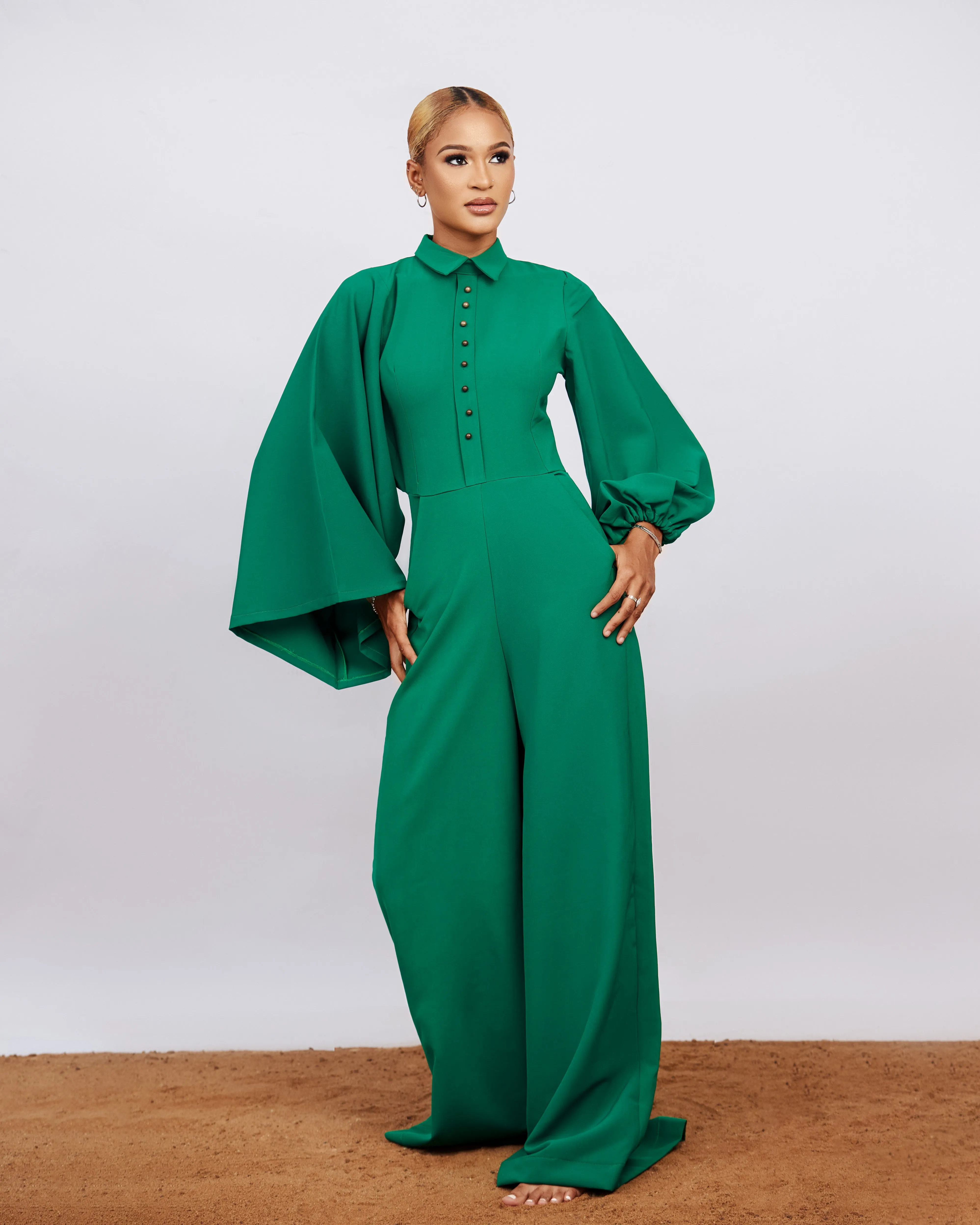 Kourtney Oversized Jumpsuit – Emerald