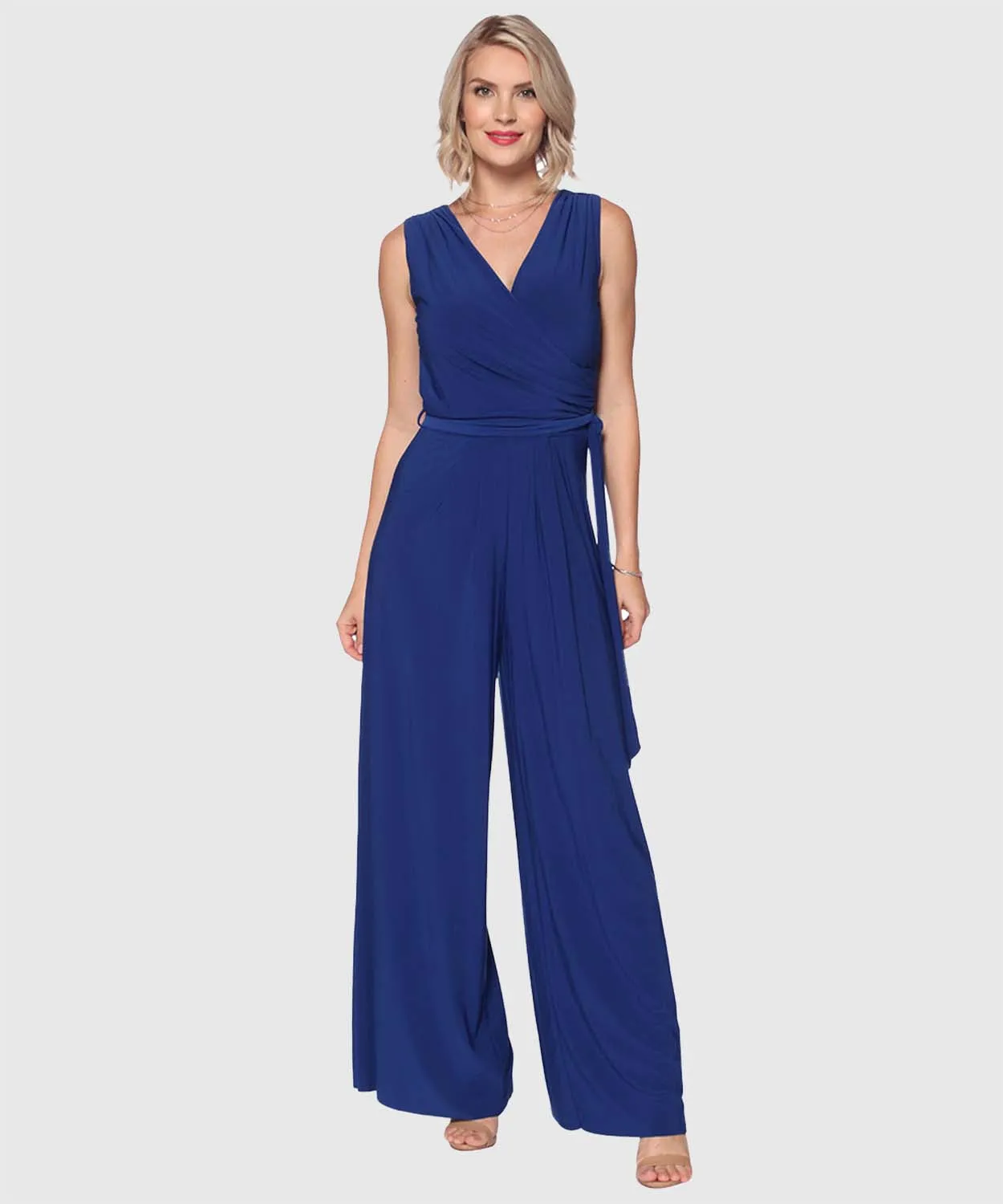 Last Tango Sleeveless Jumpsuit w/ Tie Waist