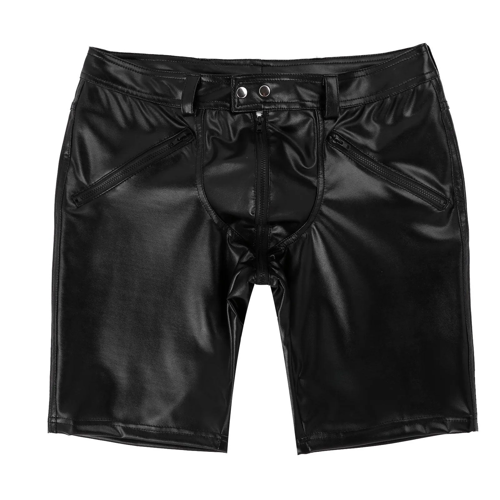 Leather Mid-Length Shorts - Perfect for Clubwear and a Sleek, Sexy Look