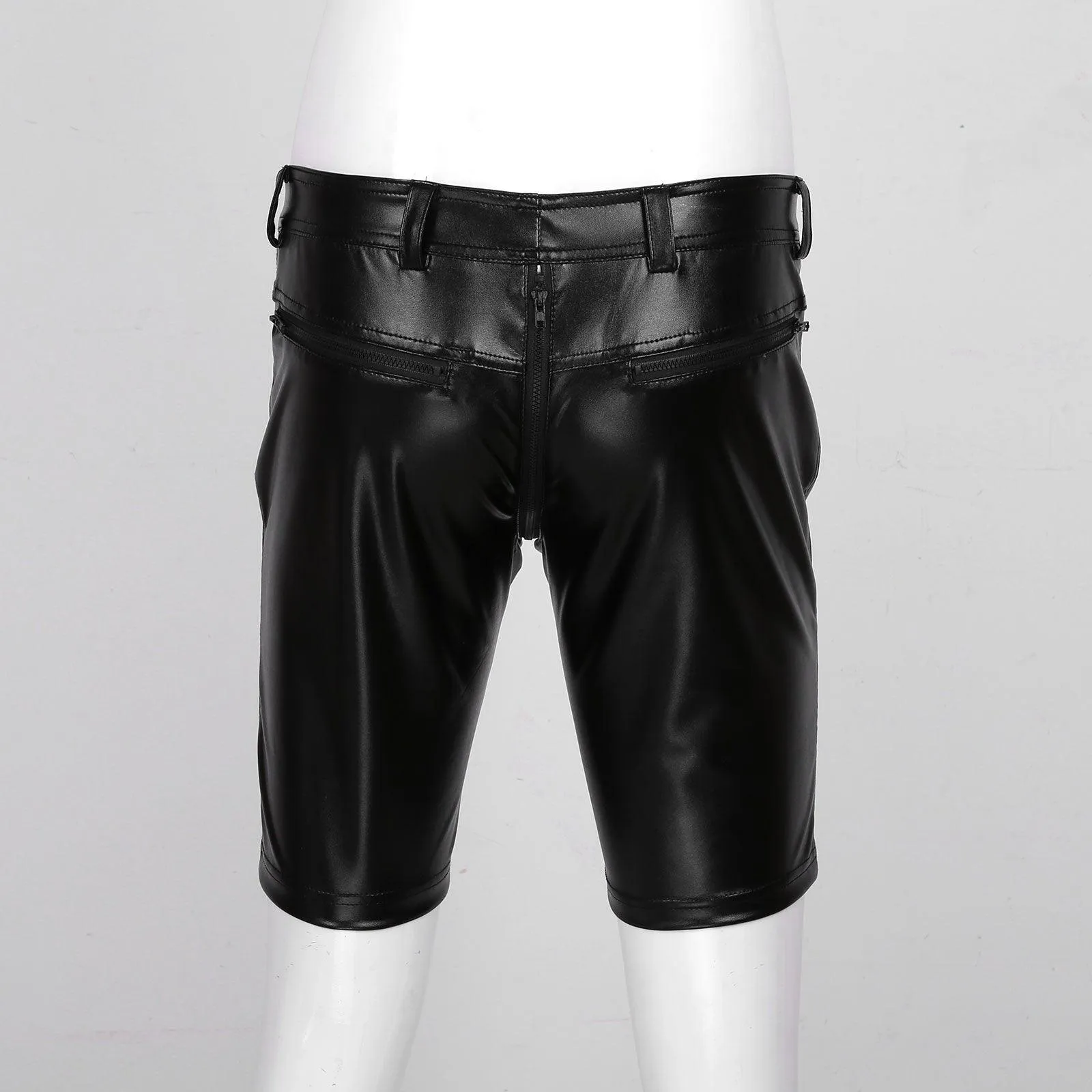 Leather Mid-Length Shorts - Perfect for Clubwear and a Sleek, Sexy Look