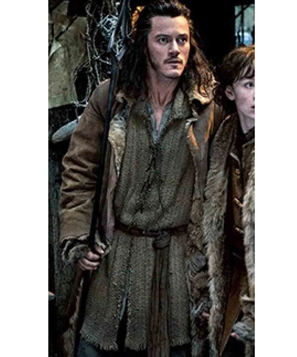 Luke Evans The Hobbit Shearling Leather Coat