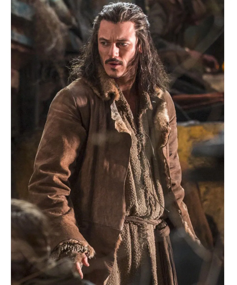 Luke Evans The Hobbit Shearling Leather Coat