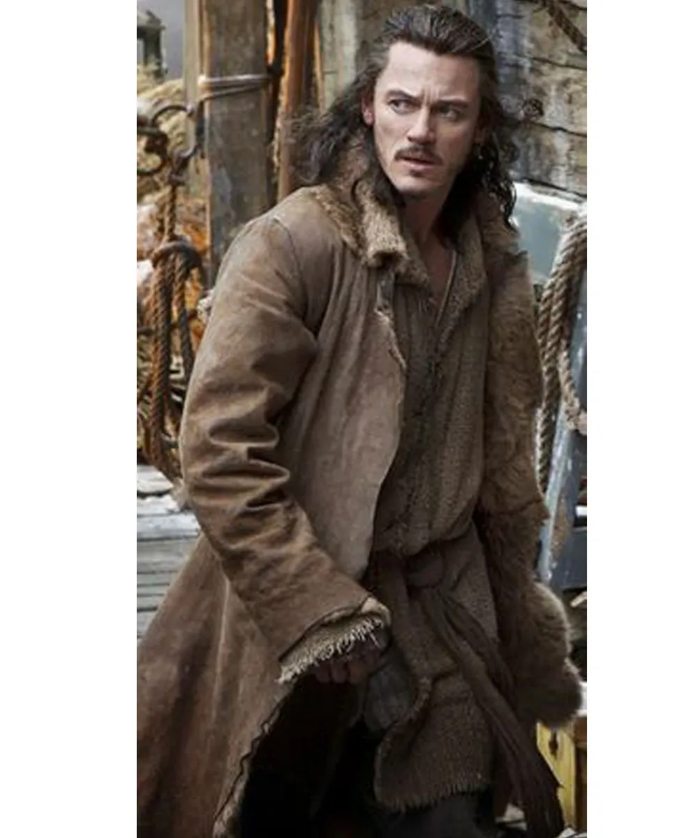 Luke Evans The Hobbit Shearling Leather Coat