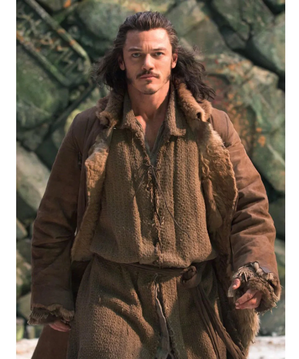 Luke Evans The Hobbit Shearling Leather Coat