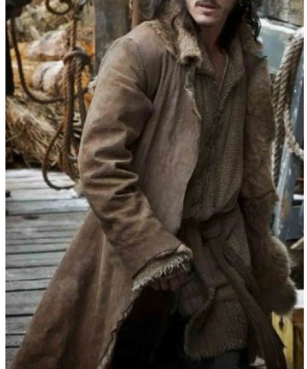 Luke Evans The Hobbit Shearling Leather Coat