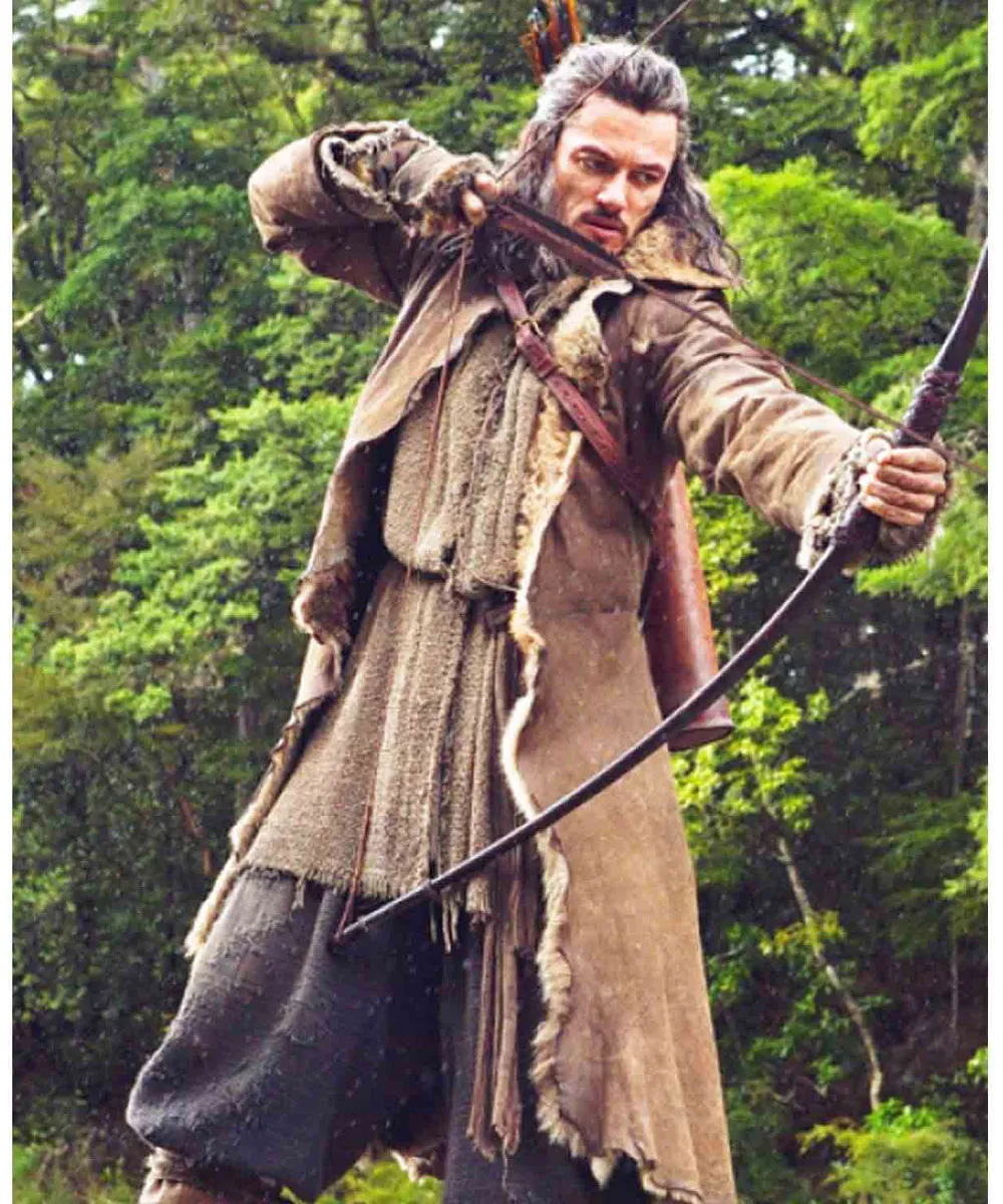 Luke Evans The Hobbit Shearling Leather Coat