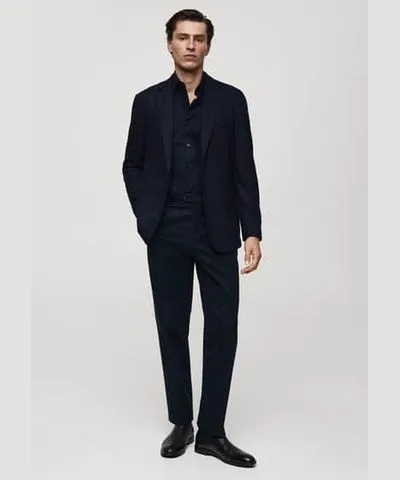 MANGO Slim-fit cashmere and cotton suit shirt