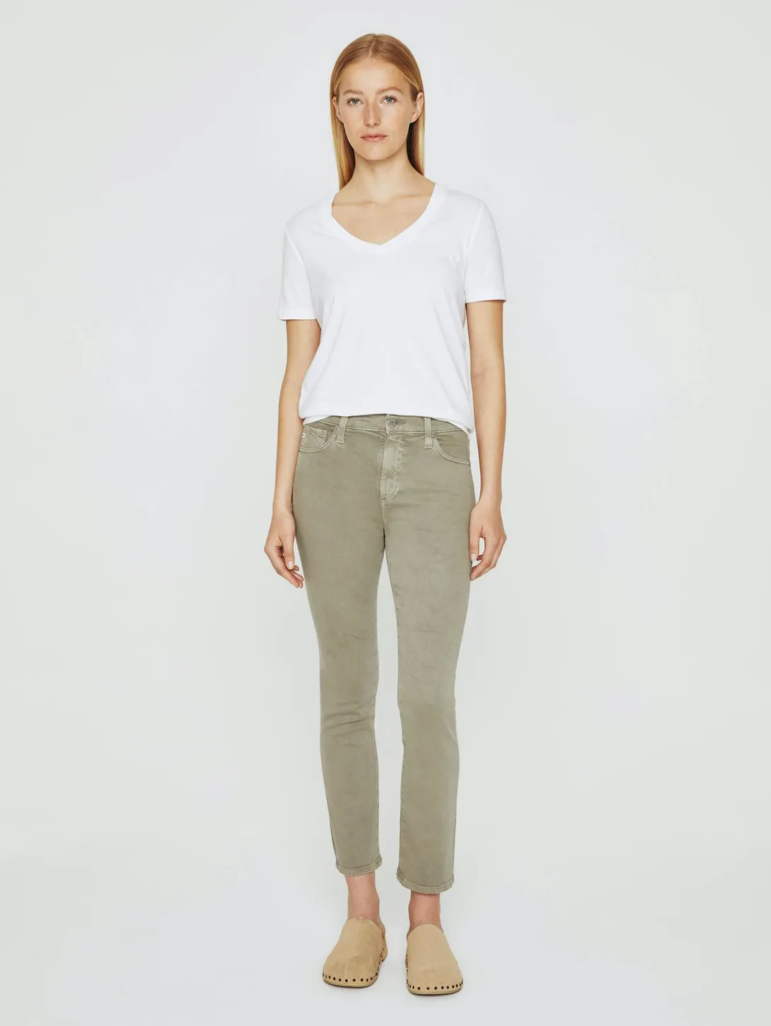 Mari High Rise Crop Straight Jean - Rosemary