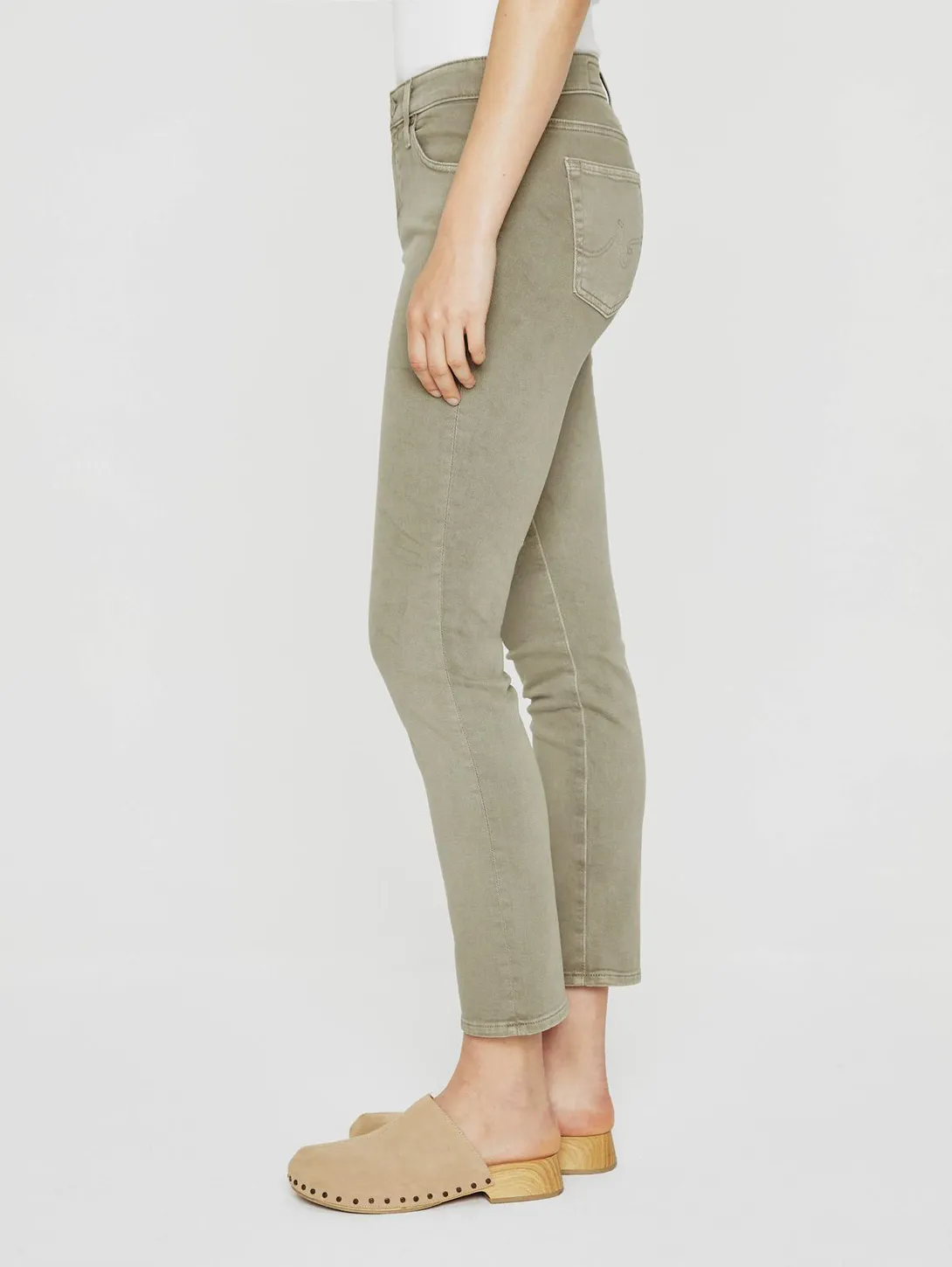 Mari High Rise Crop Straight Jean - Rosemary