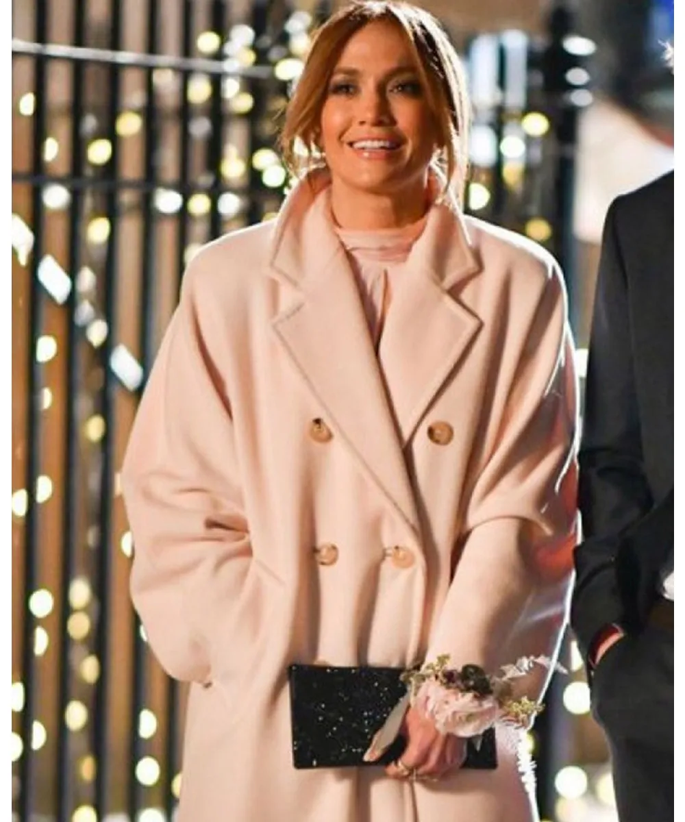 Marry Me Jennifer Lopez Pink Double Breasted Coat