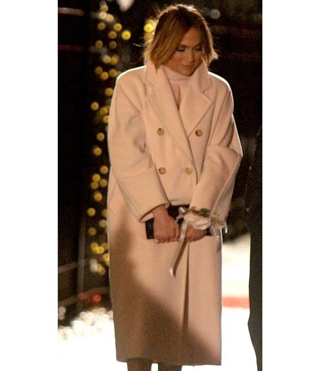 Marry Me Jennifer Lopez Pink Double Breasted Coat