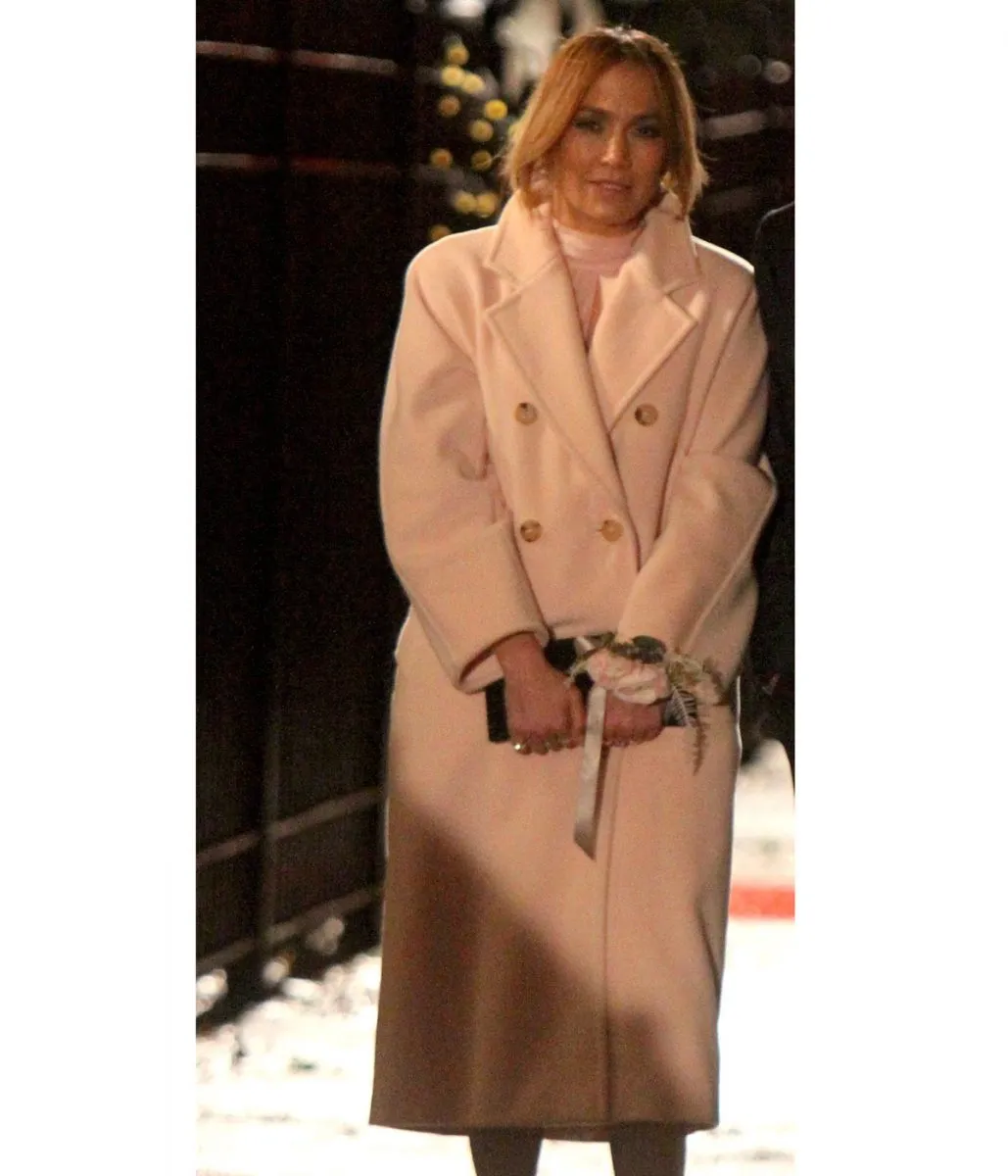 Marry Me Jennifer Lopez Pink Double Breasted Coat