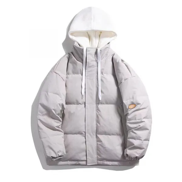 Men's quilted jacket with fleece hood