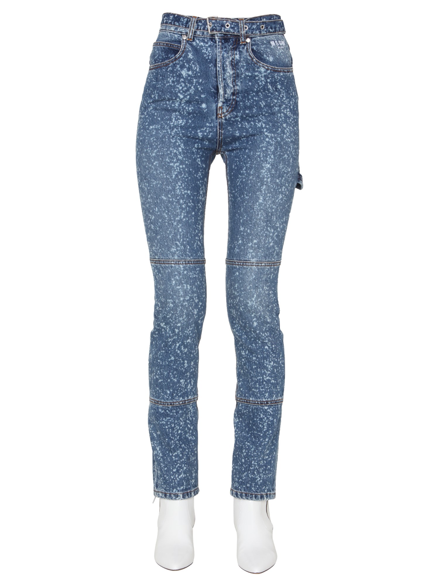 MSGM    HIGH WAIST SKINNY FIT JEANS WITH BELT