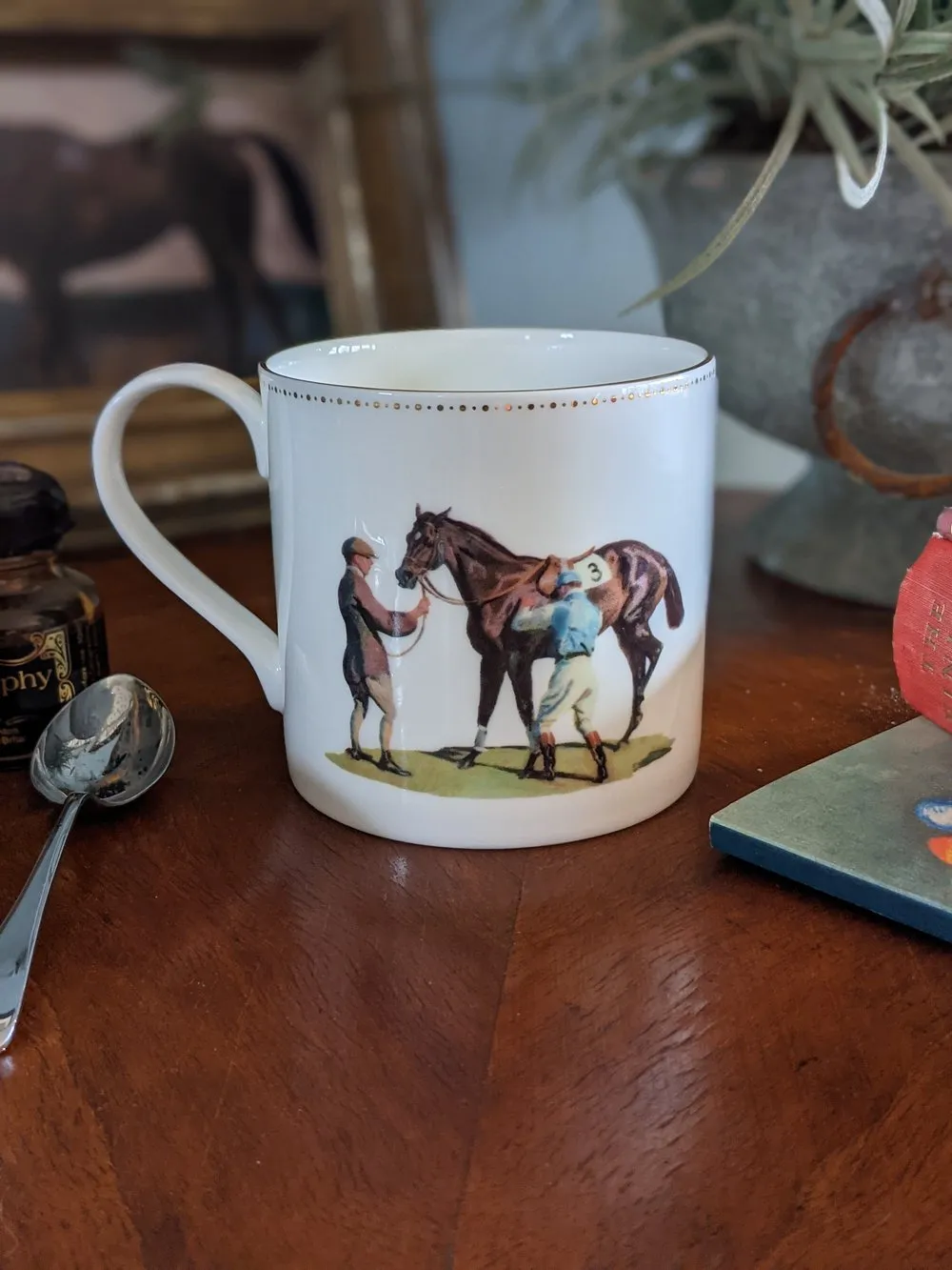 Munnings Unsaddling at Epsom Fine Bone China Mug