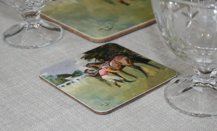 Munnings Unsaddling of a Bay Racehorse Coaster