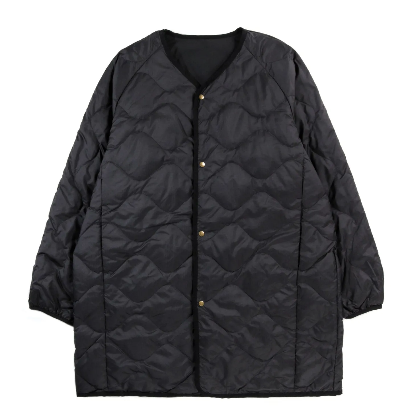 NANAMICA REVERSIBLE DOWN CARDIGAN COAT BLACK