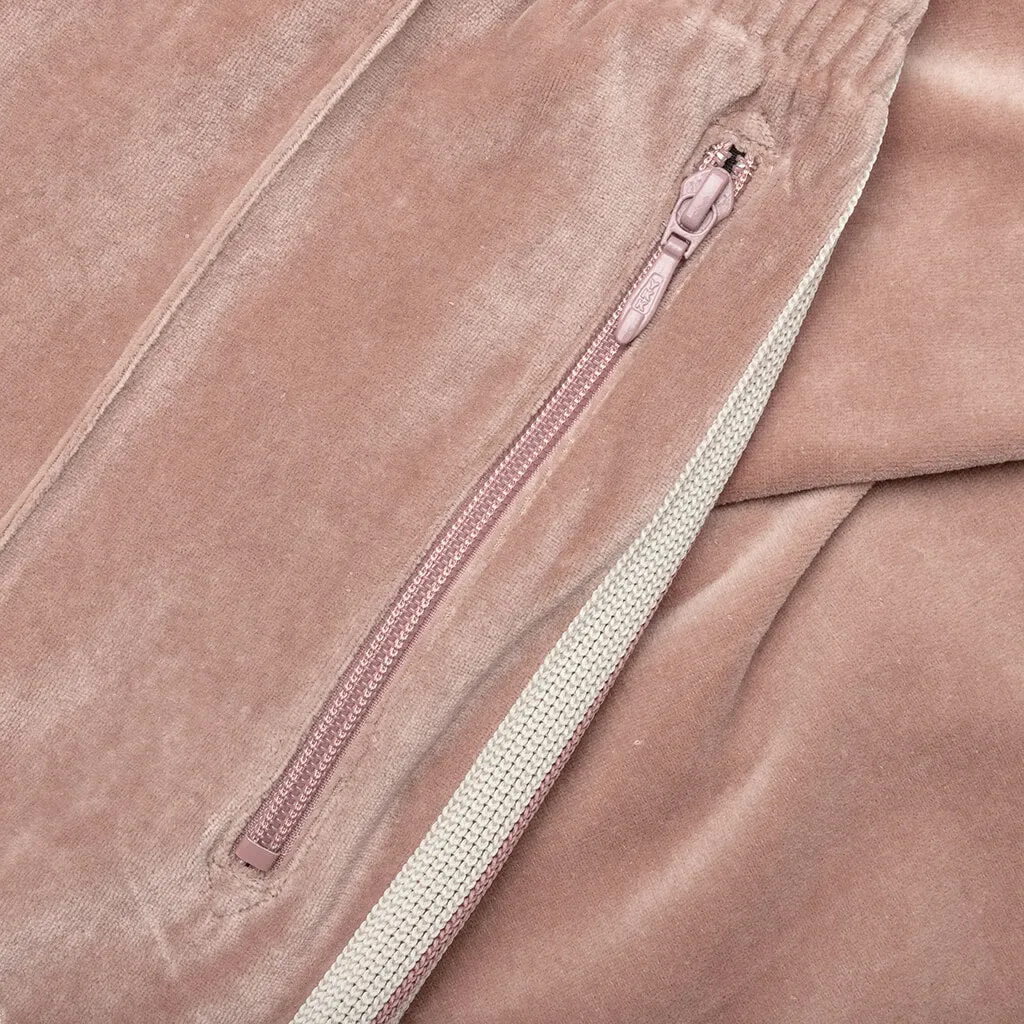 Narrow Track Pant C/PE Velour - Old Rose