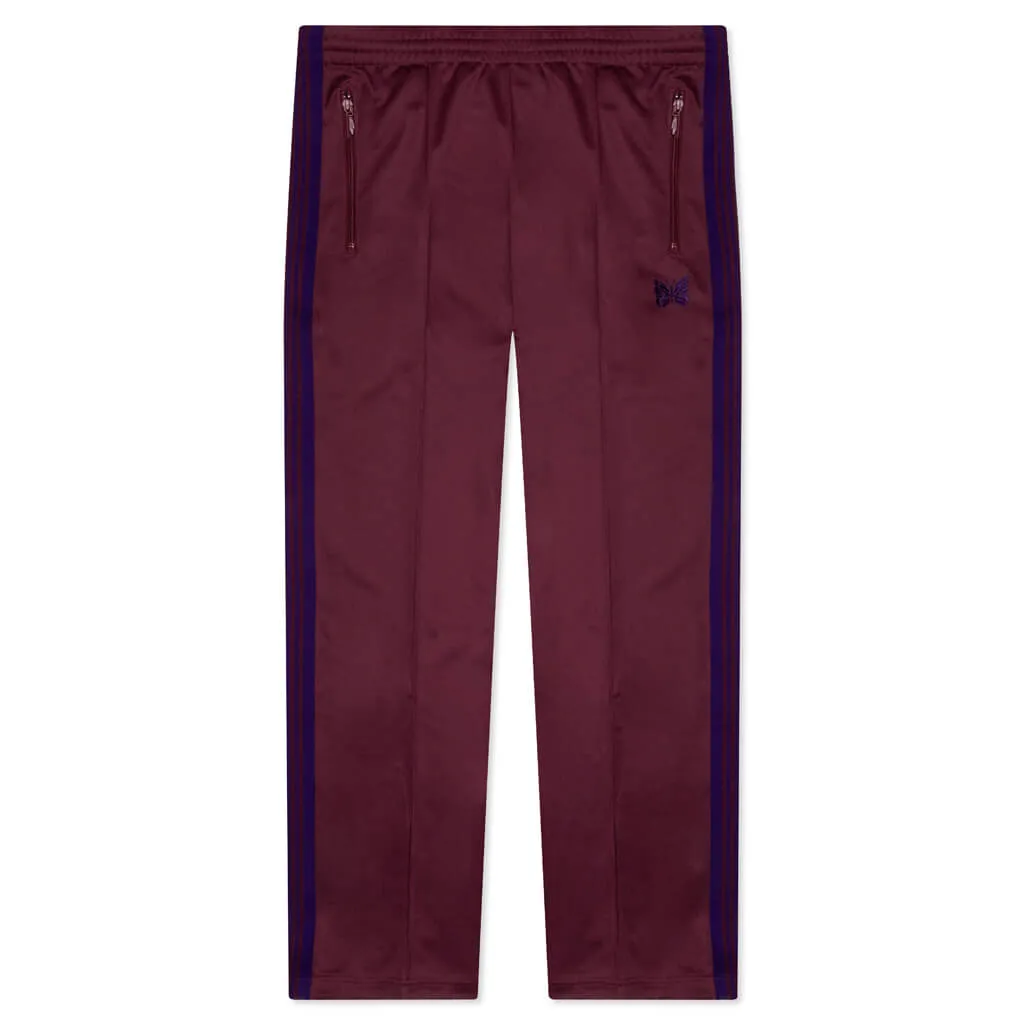 Narrow Track Pant Poly Smooth - Wine